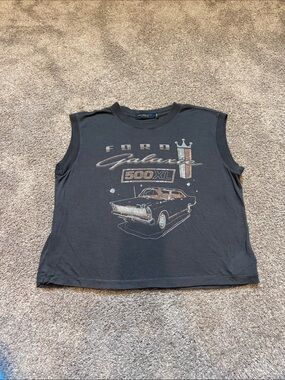 Junk Food Clothing Black Muscle Tee with Vintage Ford Galaxie Graphic